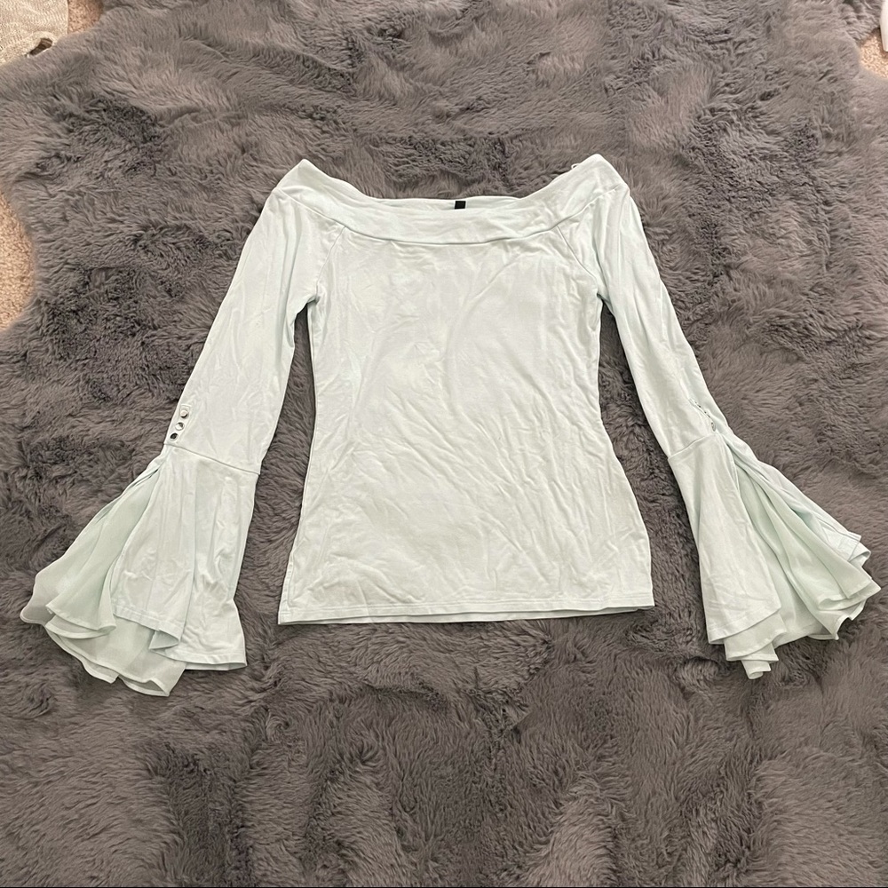 WHBM Sea Breeze Bell Sleeve Blouse